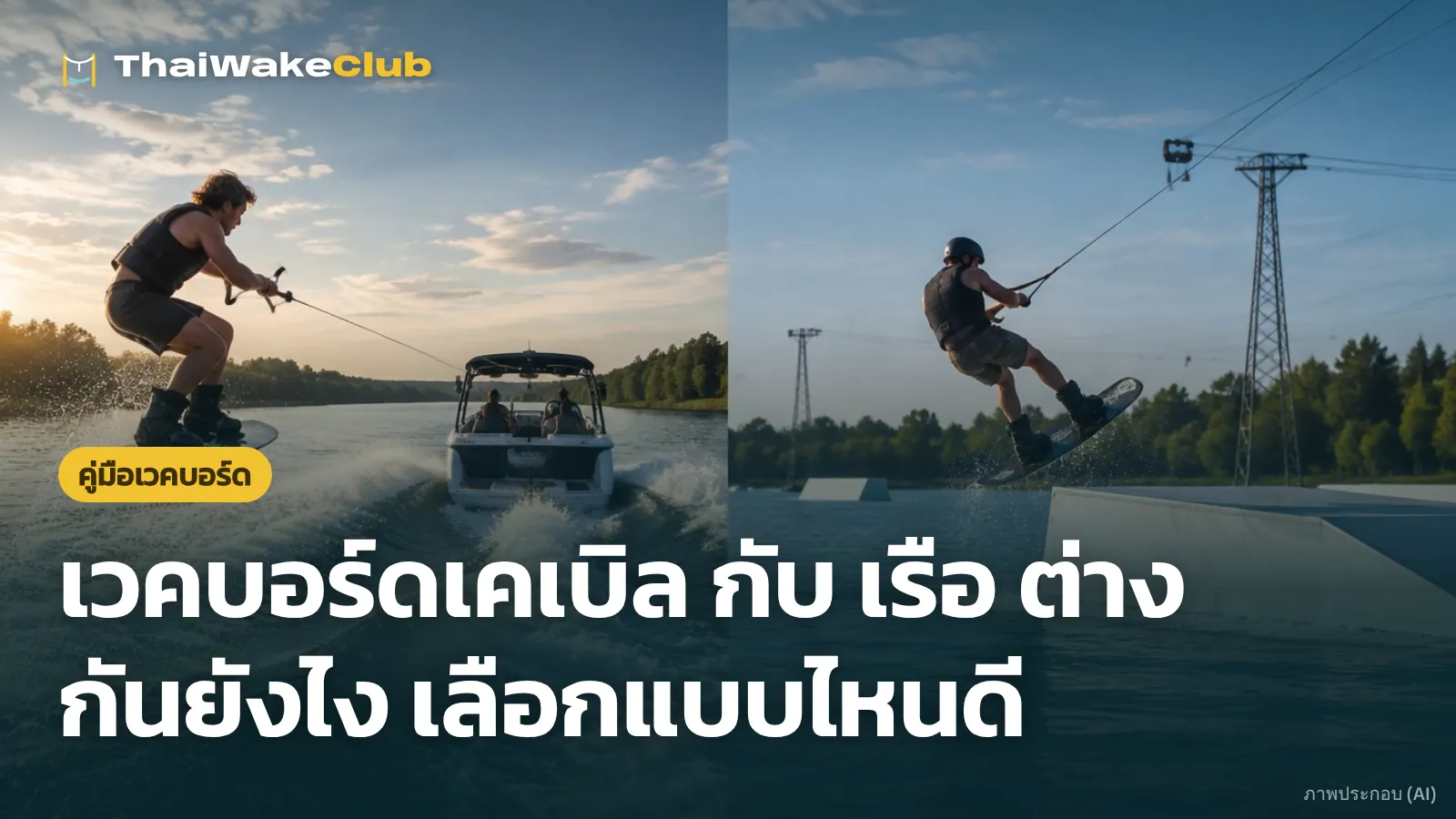 เวคบอร์ดเคเบิล กับ เรือ ต่างกันยังไง เลือกแบบไหนดี